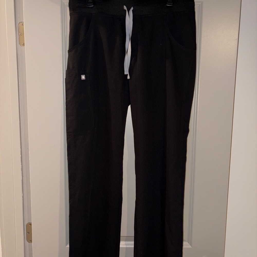 Figs Black Straight Leg Pants
